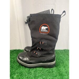 Sorel Bear XT Glacier Winter Boots Men's 7 Black Insulated NM2129-010 No Laces